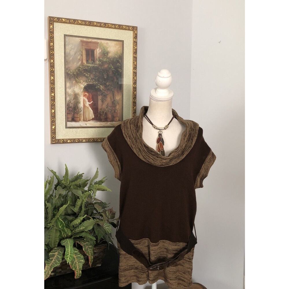 Allison Brittney Women's XL Cowl Neck Belted Sweater
